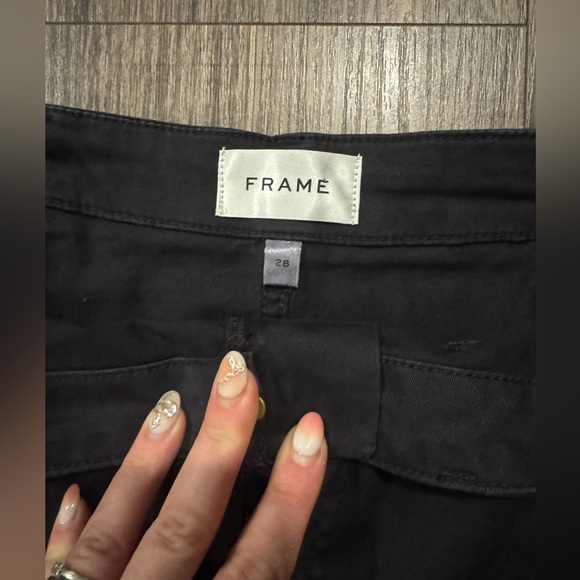 Black Frame mini cargo skirt- stretch twill sz 28 - Picture 3 of 7